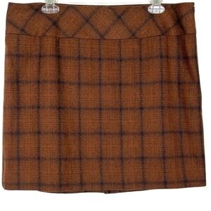 The Limited Wool Blend Brown & Navy Blue “Gilmore Girls” Mini Skirt Size 12